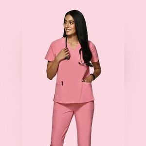 Mandala Scrubs Peony Set - 6 Pocket Top & High Waisted Joggers